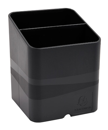 EXACOMPTA  Portapenne Pen-Cube  677014D, in resistente polistirolo, (PxlxAlt) 7,4x7,4x9,3 cm, gamma ECOBlack, Nero. Confezione da 10 pezzi.