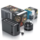 thumbnail of Arendo - SET Toaster FRUKOST mit Eierkocher SEVENCOOK Edelstahl Grau, Toaster 4 Scheiben, LED-Display, 6 Bräunungsgrade, Brötchenhalter - Eierkocher