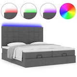 thumbnail of vidaXL Ottoman-Bett mit Matratzen & LEDs Dunkelgrau 180x200 cm Stoff