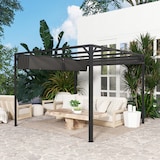 thumbnail of Outsunny Gazebo Pergola Retrattile con Tenda a Rullo Grigio Scuro