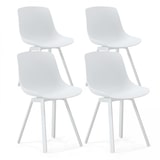 thumbnail of Lot de 4 chaises scandinave aluminium blanches