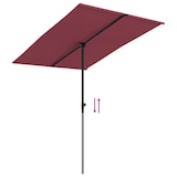 thumbnail of Parasol de jardin et mât en aluminium 2x1,5 m rouge bordeaux Modèle Ombre Omega Plus