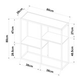 thumbnail of Helloshop26 - Mesa de consola com 3 superfícies de arrumação aço 80 x 80 x 26 cm branco mate 03_0008593