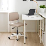 thumbnail of Ergonomischer Drehstuhl, gepolsterter Sessel, höhenverstellbar, für Schreibtisch, Zuhause oder Home Office – 47 x 72/84 cm, hellgrau