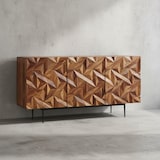 thumbnail of Sideboard `Metallux`, Sheesham-Holz, 3D-Oberfläche, Braun, Modern. 144x47x72 cm | Kadima Design