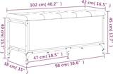 thumbnail of Décoshop26 - Bank mit Stauraum 102 x 42 x 45 cm schwarzes Holzwerkstoff Metallgestell DEC024770