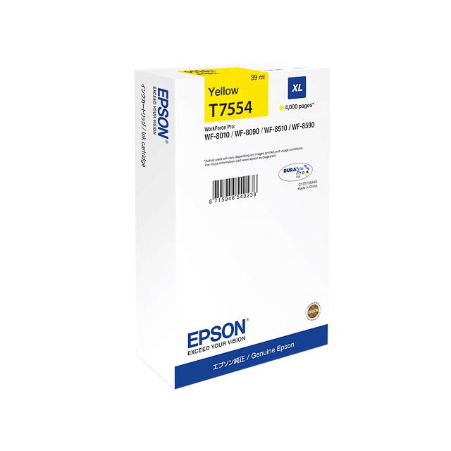 Tinten EPSON C13T755440 EPSON WF8010 TINTE YELLOW HC