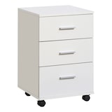 thumbnail of Armário de escritório de 3 gavetas com rodas e travão 40x40x61,5 cm Branco