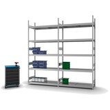 thumbnail of PROREGAL Weitspannregal Stecksystem T-Profil | HxBxT 300x150x50cm | 5 Ebenen | Stahlplatten-Fachboden | Fachlast 350kg | Verzinkt | Lagerregal