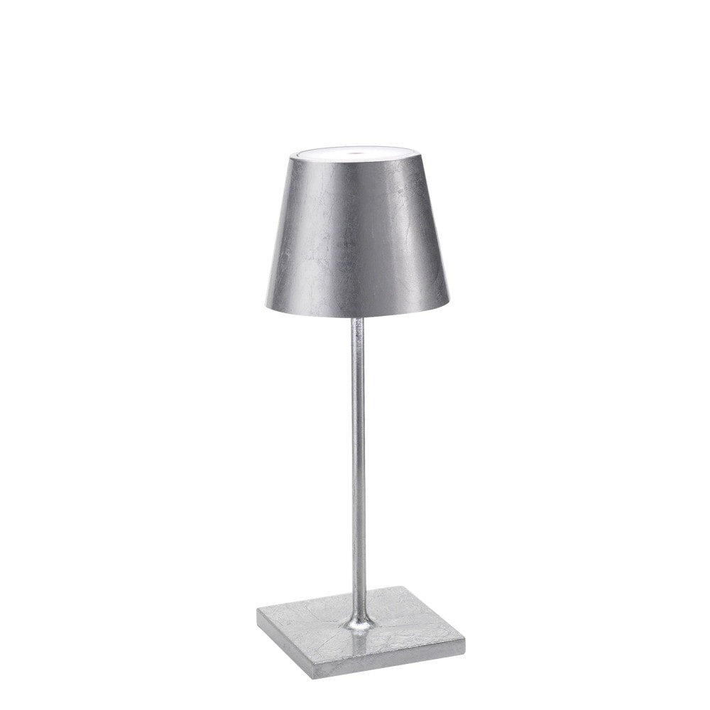 Poldina Pro Mini Silver Leaf LED tafellamp, oplaadbaar en dimbaar met batterijduur tot 12 uur