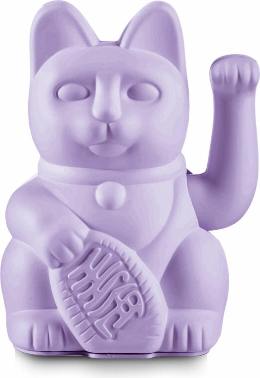 Donkey Products Lucky Cat Maneki Neko, Winkekatze, Kunststoff, Lilac, 15 cm, 330544
