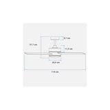 thumbnail of Ventilador Techo Bora 70W 118cm Negro/Madera luz led