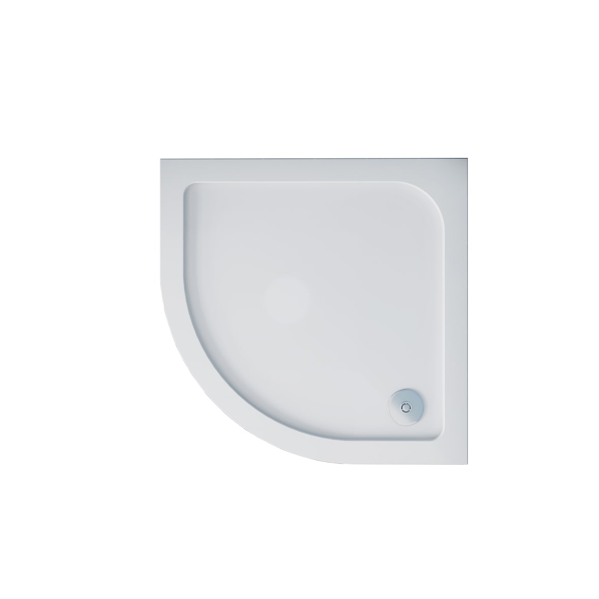 AICA Plato de Ducha Curvo Semicircular 80x80x3cm Extraplano Antideslizante Capa Gelcoat Blanco