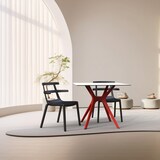thumbnail of Resol VELA S Quadratischer Tisch Indoor, Outdoor 90x90 Schwarzer Fuß - Eschen Eiche Tischplatte