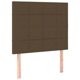 thumbnail of vidaXL Boxspringbett mit Matratze & LED Dunkelbraun 90x200 cm Stoff