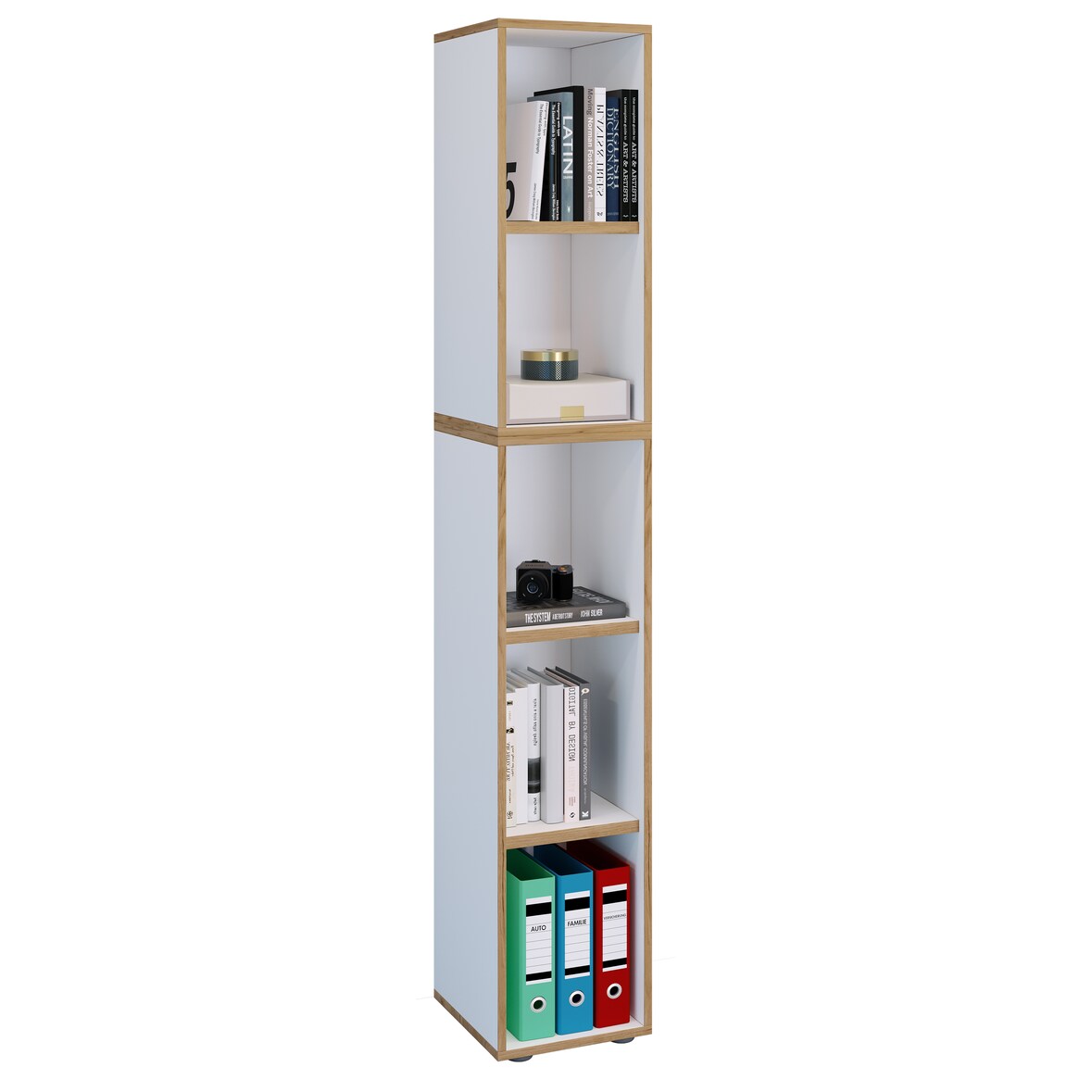 VCM Büroregal & Bücherregal Salia Weiß B. 30 x H. 183 x T. 33 cm
