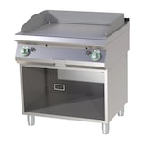 thumbnail of Gastro Gas-Griddleplatte gerillt verchromt Standgerät Unterbau Grillplatte Bratplatte 800x730x900 mm 14 kW