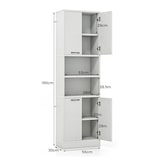 thumbnail of COSTWAY 190 cm hoher Küchenschrank, Aufbewahrungsschrank, hoher Schrank mit Türen, Regale (hellgrau)