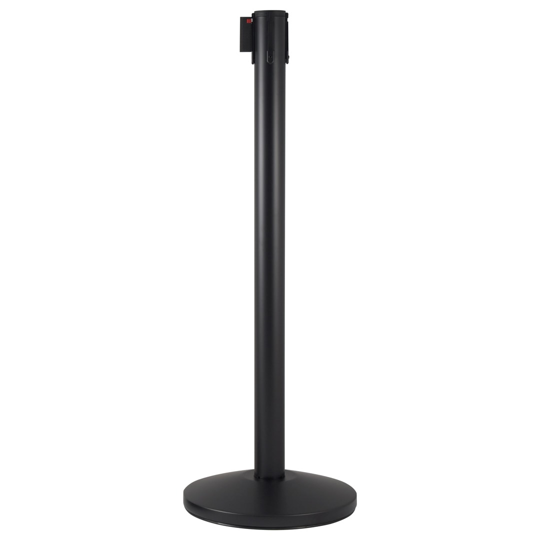 Colonnina Tendinastro Segnapercorso Nere | Paletti Distanziatori con nastro verde da 3mt