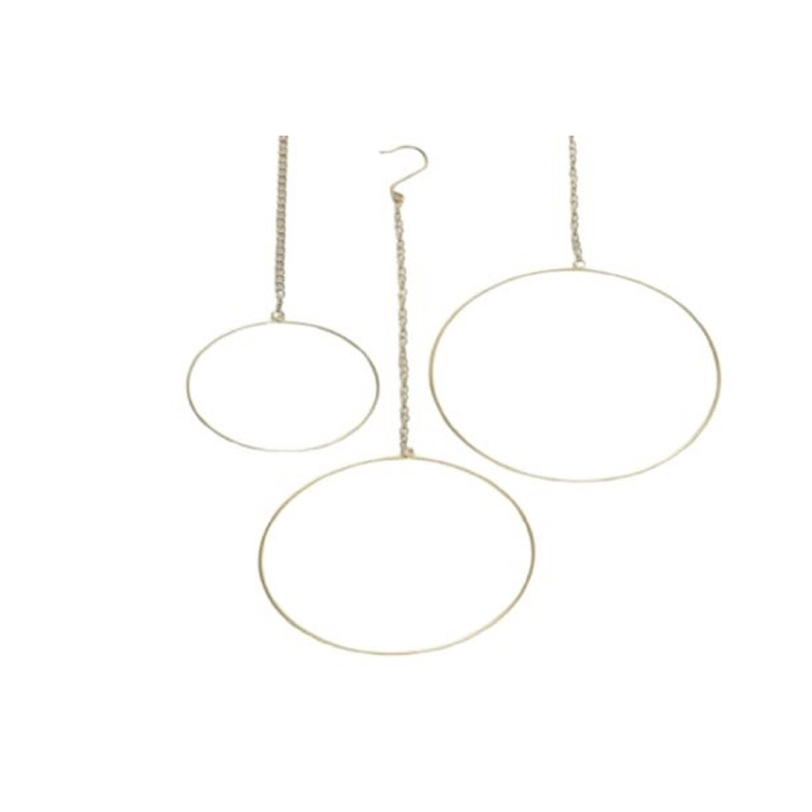 Deko-Hänger Kreis Reifen gold Metall L 50 cm 3er Set