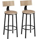 thumbnail of tectake Juego de 2 taburetes altos POOLE - Madera Industrial Clara, Roble Sonoma