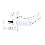 thumbnail of 10 Stück Fenstergriffe abschließbar mit je 2 Schlüsseln silber FGS 100 OLYMPIA