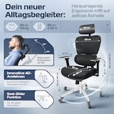 thumbnail of CLOUVOU ProSeat, ergonomischer Bürostuhl, thermoregulative Materialien, 4D-Armlehnen, 3D-Kopfstütze, BladeWheels, Schwarz