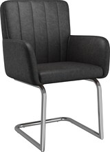 thumbnail of 4er Set Esszimmerstühle Kunstleder Schwarz mit Metallbeinen, ergonomisch