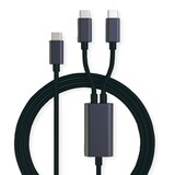 thumbnail of ROLINE USB Typ C Split-Ladekabel, C - 2x C, ST/ST, max. 100W, schwarz, 1,85 m