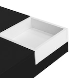 thumbnail of Merax Couchtisch, Hochglanz-Wohnzimmertisch, Beistelltisch mit abnehmbarer Aufbewahrungsbox, weiß und Schwarz, 72*72*30 cm, Mit LED-Lichteffekt