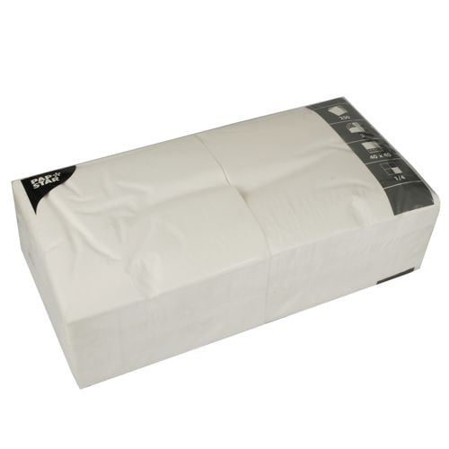 PAPSTAR 250 Servietten, 3-lagig 1/4-Falz 40 cm x 40 cm weiss