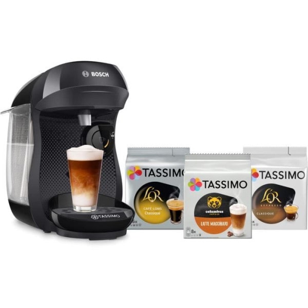 Machine a Cafe  Tassimo Happy noir + 3 packs de T- Discs -   - TAS102EC3 usage non-intensif BOSCH