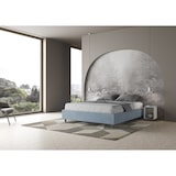 thumbnail of Letto Sommier contenitore imbottito 160x190 microfibra azzurro Azelia