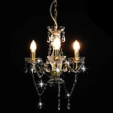 thumbnail of vidaXL Kronleuchter mit Perlen Goldfarben Rund 3×E14