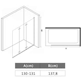 thumbnail of vidaXL Faltbare Duschkabine 3 Paneele ESG 130 x 138 cm