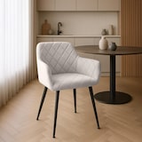 thumbnail of Set di 2 sedie da pranzo in velluto Monett grigio/Metallo nero opaco