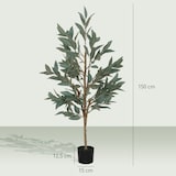 thumbnail of HOMCOM árbol artificial de laurel 150 cm planta artificial decorativa grande decoración para hogar oficina balcón dormitorio verde
