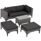 thumbnail of tectake Conjunto de descanso em rattan com estrutura em alumínio BELLARIA  Cinzento