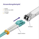 thumbnail of Helos LWL Patchkabel LC/LC Duplex 50/125µm OM3 aqua 10,0m