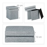 thumbnail of Relaxdays Sitzhocker mit Lehne, HxBxT:73x38x38cm, stabiler Sitzcube mit Fußablage, Leinen, Aufbewahrungsbox, grau