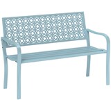 thumbnail of 2-Sitzer Gartenbank Stahl blau 127x63x85 cm, wetterfest, mit Rückenlehne und Armlehnen