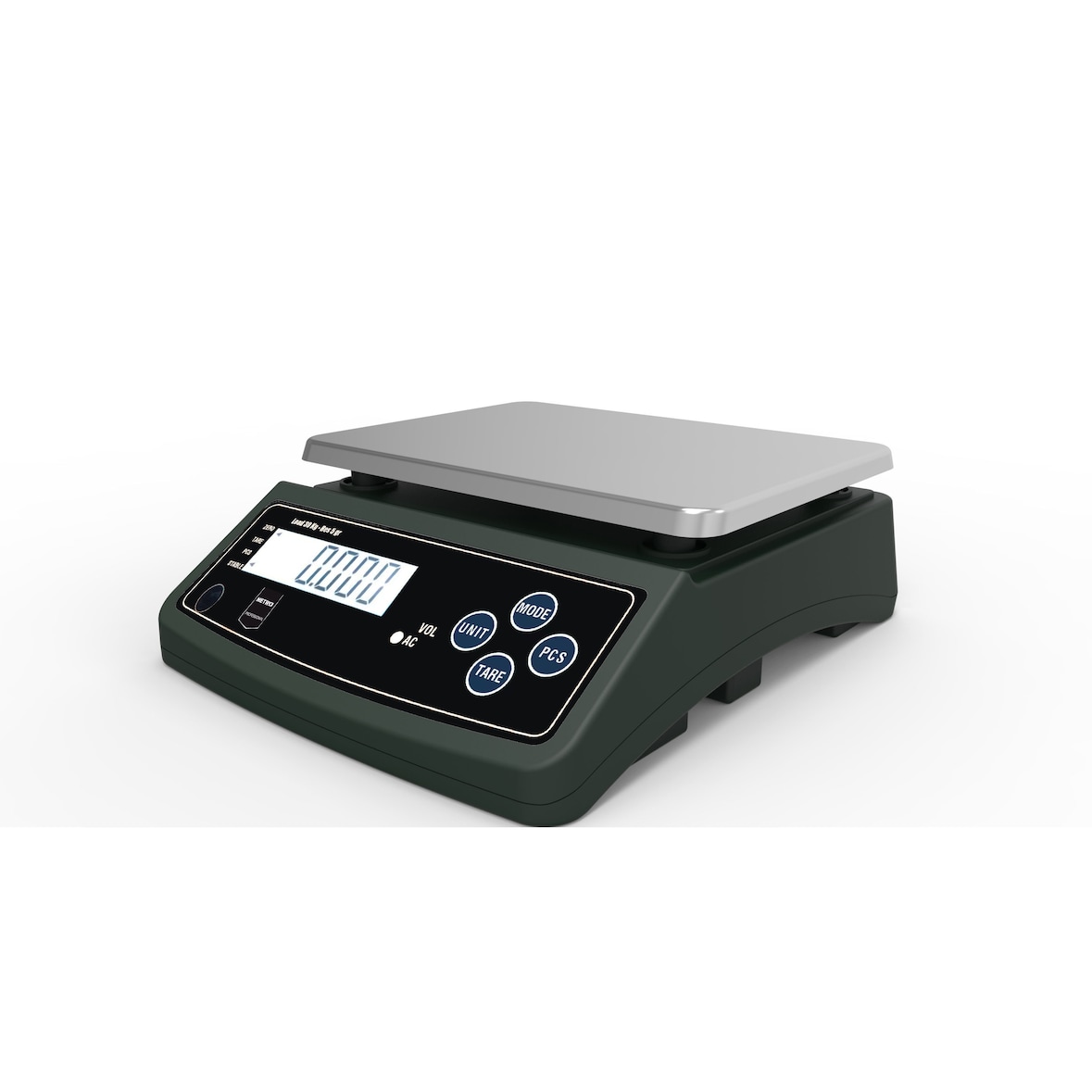 METRO PROFESSIONAL Báscula de cocina GKS1030, acero inoxidable/plástico, 25 × 30 × 12 cm, hasta 30 kg, negro/plata