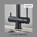 thumbnail of KLARWERK® Felix | Grifo extensible de 3 vías en acero inoxidable negro | Grifo de cocina filtro de agua potable | Caño en L, 3 conexiones para ósmosis