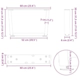 thumbnail of vidaXL Couchtischbeine V-Form 2 Stück Schwarz 60x(30-31,3) cm Stahl