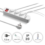 thumbnail of TROTEC Steckdosenleiste PVH3 mit 2 USB-Ladebuchsen | Langes 1,5 m Kabel