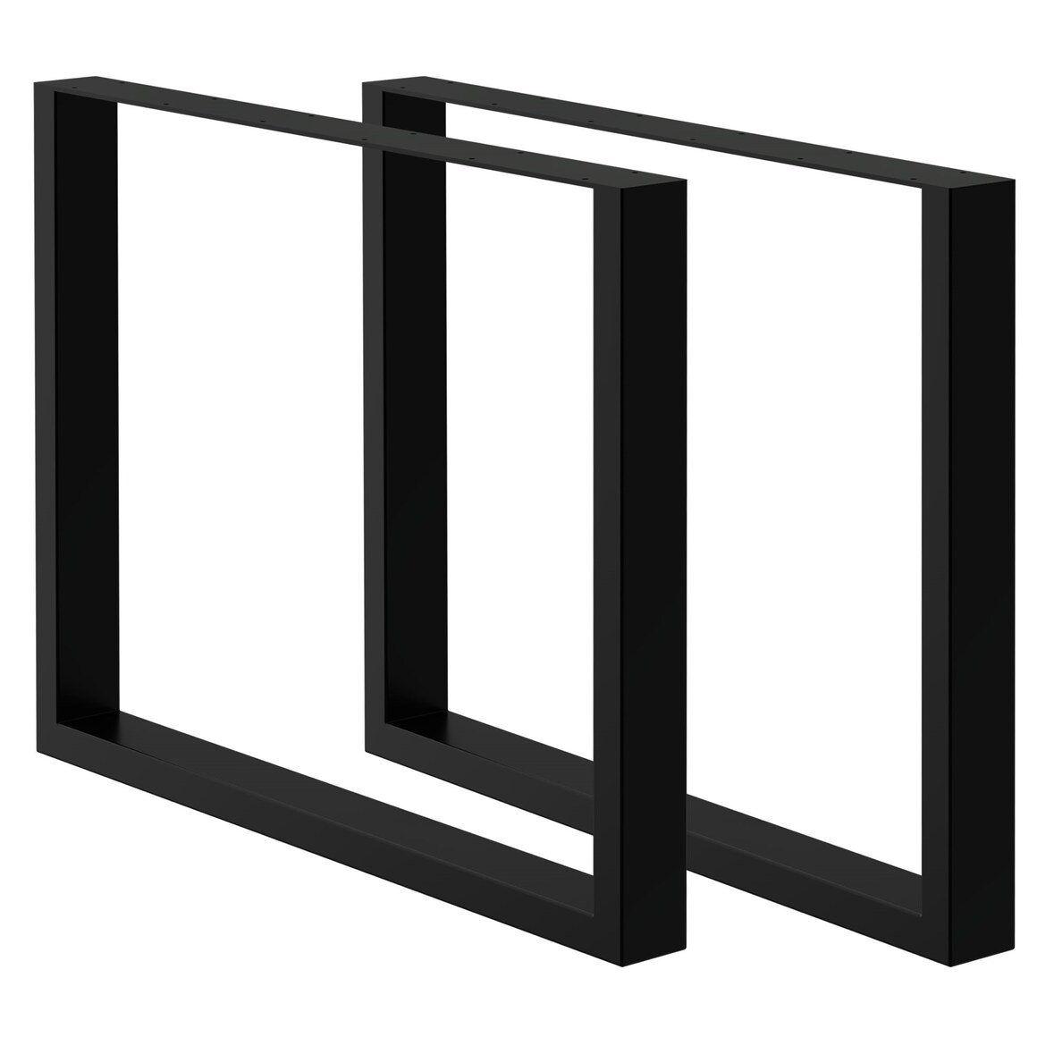 ECD Germany Tischbeine 2er Set 80x72 cm Schwarz | Vierkantprofil Stahl, pulverbeschichtet, Industrial Tischkufen Esstisch DIY