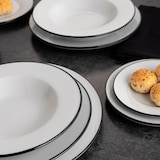 thumbnail of Bidasoa Glacial Filo Set 6 Platos Llanos Porcelana 27Cm