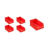 thumbnail of PROREGAL 5x Rote Sichtlagerbox 2.0 | HxBxT 7,5x10x17,5cm | 0,8 Liter | Sichtlagerbehälter, Sichtlagerkasten, Sichtlagerkastensortiment