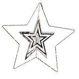 thumbnail of LED Stern 3D Dekohänger Metallstern Weihnachtsstern Timer D: 30cm silber