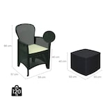 thumbnail of Dmora Set salotto da esterno Napoli, Set da giardino con 2 poltrone ed 1 tavolino contenitore, Salottino effetto rattan, 100% Made in Italy, Antracite